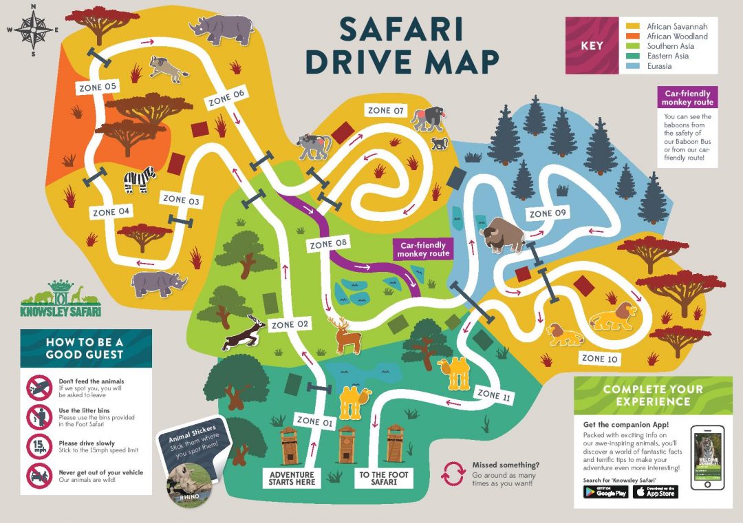 knowsley safari park foot map